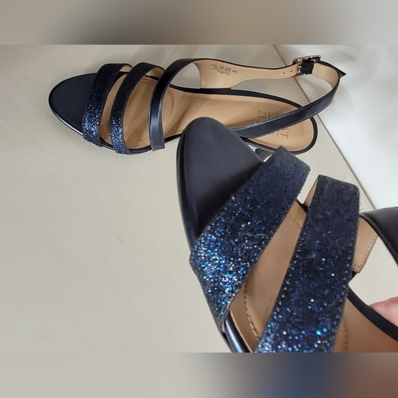 Naturalizer Taimi Blue Metallic Sparkle Slingback Open Toe Dress Heel - Size 8.5 - Picture 9 of 9